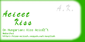 acicet kiss business card